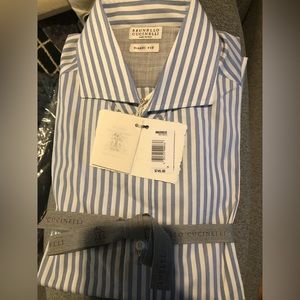 Brunello Cucinelli basic fit blue witw stripe